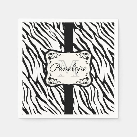 Serviette En Papier Impression Zebra (Devant)