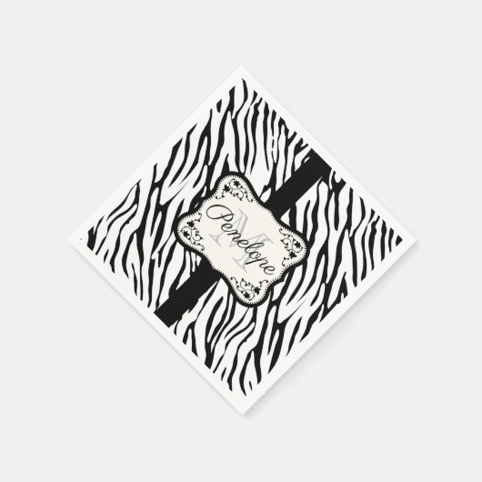Serviette En Papier Impression Zebra (Coin)
