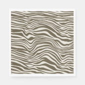 Serviette En Papier Impression Zebra Crème Brown (Devant)