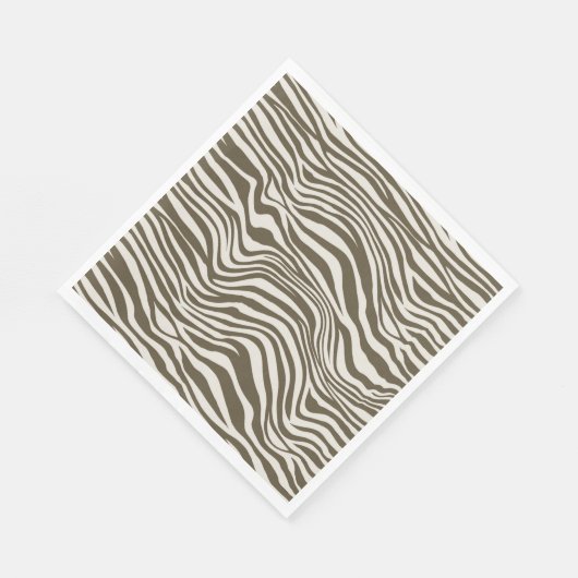 Serviette En Papier Impression Zebra Crème Brown (Coin)