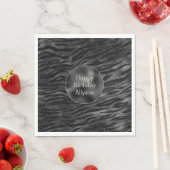Serviette En Papier Impression Zebra Noir Argent (En situation)