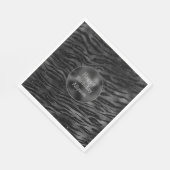 Serviette En Papier Impression Zebra Noir Argent (Coin)
