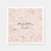 Serviette En Papier Impression Zebra Or Glam Rose (Devant)
