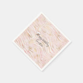 Serviette En Papier Impression Zebra Or Glam Rose (Coin)