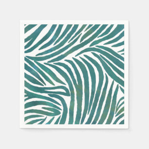 Serviette En Papier Impression Zebra turquoise