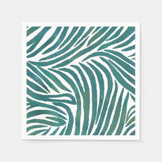 Serviette En Papier Impression Zebra turquoise (Devant)