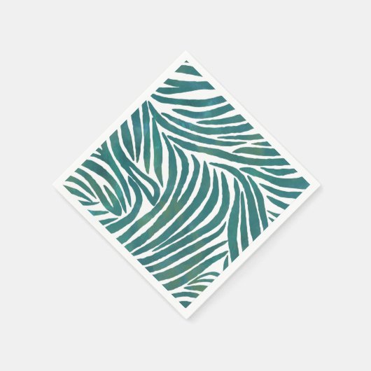 Serviette En Papier Impression Zebra turquoise (Coin)