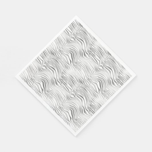 Serviette En Papier Impression Zèbre blanc argenté (Coin)