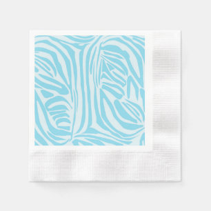 Serviette En Papier Impression Zèbre Bleu Blanc Gras