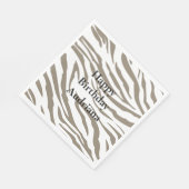 Serviette En Papier Impression Zèbre Marron Blanc Crème (Coin)