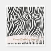 Serviette En Papier Impression Zèbre noir et blanc (Devant)