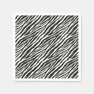 Serviette En Papier Impression Zèbre noir et blanc