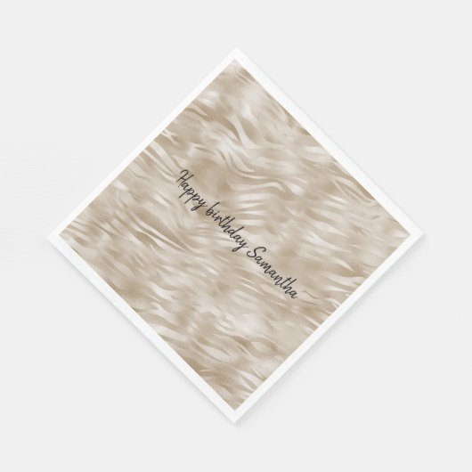 Serviette En Papier Impression Zèbre Or Chic (Coin)