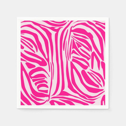 Serviette En Papier Impression zèbre rose (Devant)