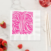 Serviette En Papier Impression zèbre rose (En situation)