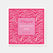 Serviette En Papier Impression Zèbre rose (Devant)