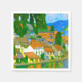 Serviette En Papier Impressionist  Mediterranean Village by the Sea   (Devant)