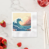 Serviette En Papier Impressionistic Ocean Wave (En situation)