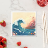 Serviette En Papier Impressionistic Ocean Wave (En situation)