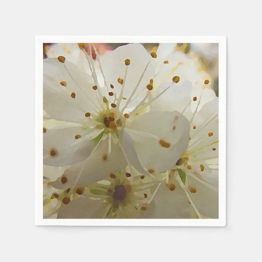 Serviette En Papier Impressionniste Fleur de Plum Sauvage Déplacement (Devant)
