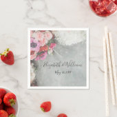 Serviette En Papier Impressions florales (En situation)