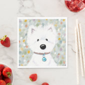 Serviette En Papier Impressions Westie KiniArt (En situation)