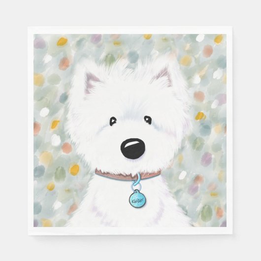 Serviette En Papier Impressions Westie KiniArt (Devant)