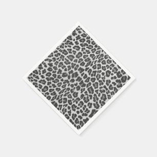 Serviette En Papier Imprimante gris léopard et gris clair