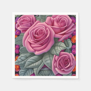 Serviette En Papier Imprimante magnifique pastel victorien rose rose