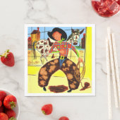Serviette En Papier imprimé cowboy mignon (En situation)