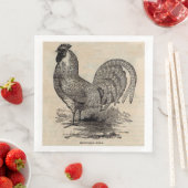 Serviette En Papier imprimé du 19e siècle dominique fowl (En situation)