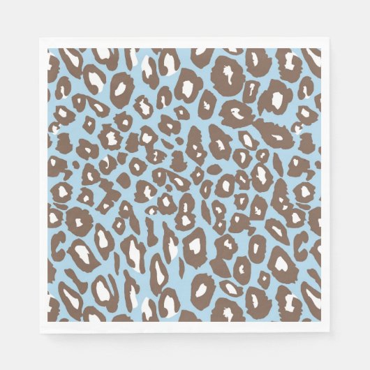 Serviette En Papier Imprimé léopard bleu et blanc (Devant)
