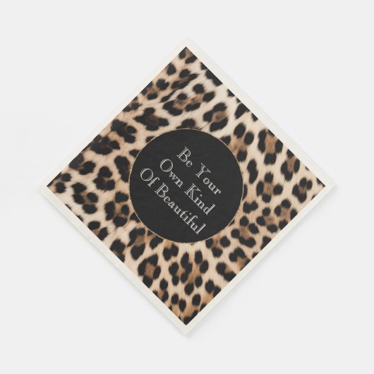 Serviette En Papier Imprimé léopard marron noir crémeux (Coin)