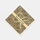 Serviette En Papier Imprimé léopard noir or Monogram Animal (Coin)