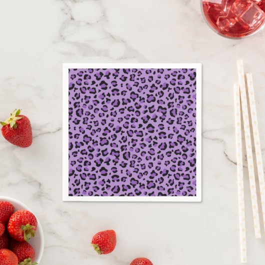 Serviette En Papier Imprimé léopard, Taches de léopard, Léopard Violet (En situation)