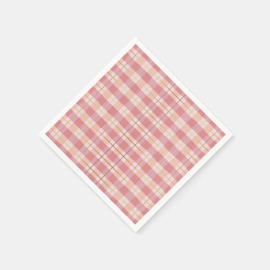 Serviette En Papier Imprimé plaid chamois et or (Coin)