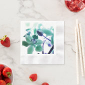 Serviette en papier imprimée orchidée aqua (En situation)