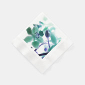 Serviette en papier imprimée orchidée aqua (Coin)