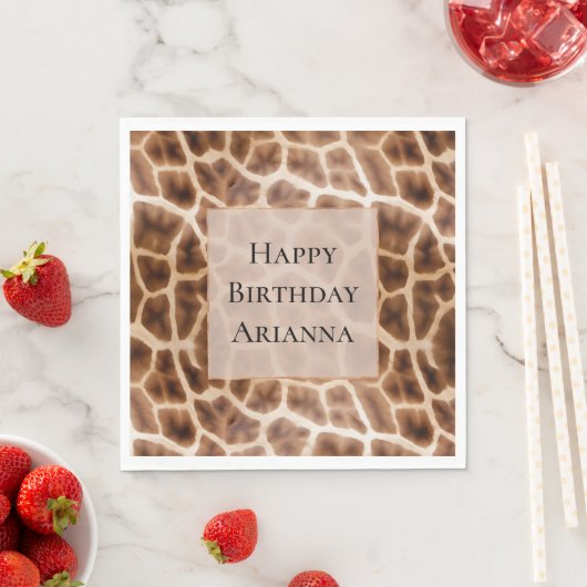 Serviette En Papier Imprimer Giraffe Safari (En situation)