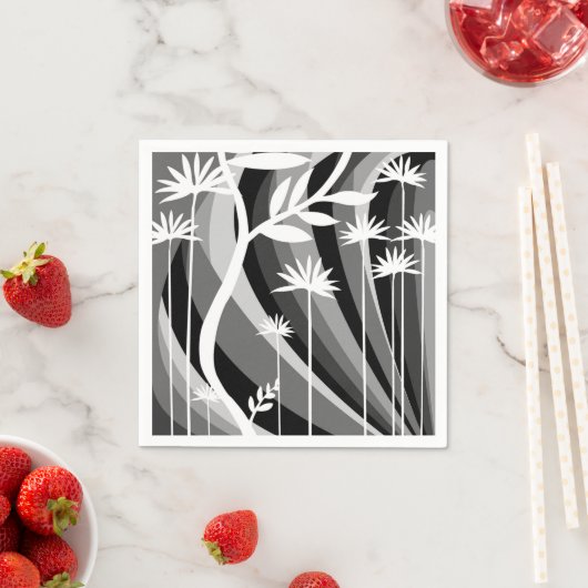 Serviette En Papier Imprimer Plante monochromatique (En situation)