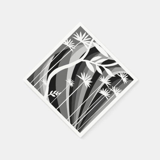 Serviette En Papier Imprimer Plante monochromatique (Coin)