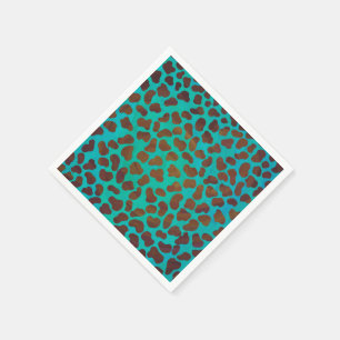 Serviette En Papier Imprimerie Brown et Turquoise dalmate