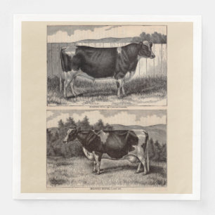 Serviette En Papier Imprimerie du 19e siècle Holstein taureau