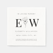 Serviette En Papier In Love Memory Memorial Modern Citation Foliage (Devant)