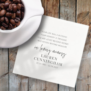 Serviette En Papier In Love Memory Memorial Modern Simple Citation