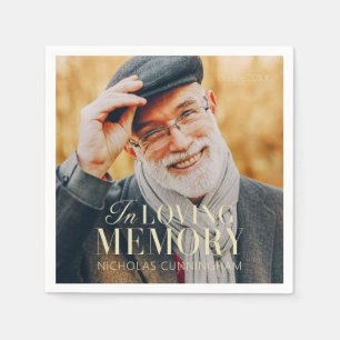 Serviette En Papier In Love Memory Modern Elegant Photo Memorial