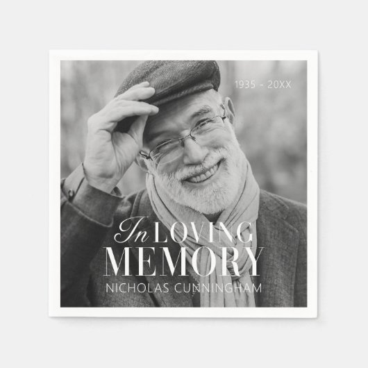 Serviette En Papier In Love Memory Modern Elegant Photo Memorial (Devant)