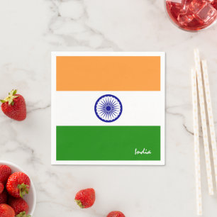 Serviette En Papier Inde & Inde Flag party mode / fans sportifs