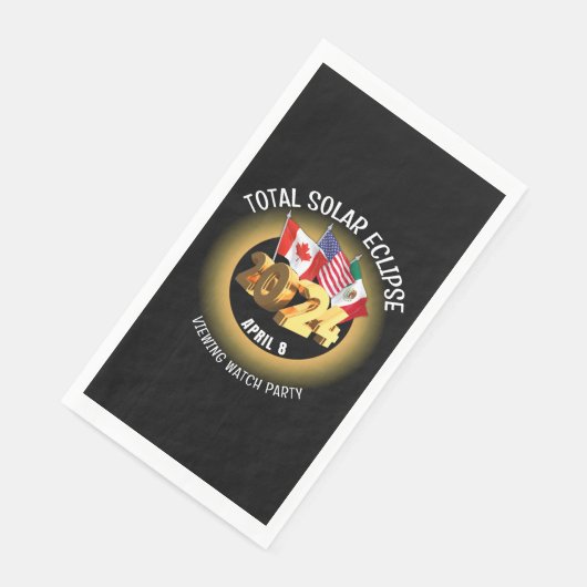 Serviette En Papier Indicateurs d'ECLIPSE SOLAIRE 2024 personnalisés (Coin)