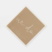 Serviette En Papier INDIE Boho Earth Toned Beige Mariage Nous faisons  (Coin)